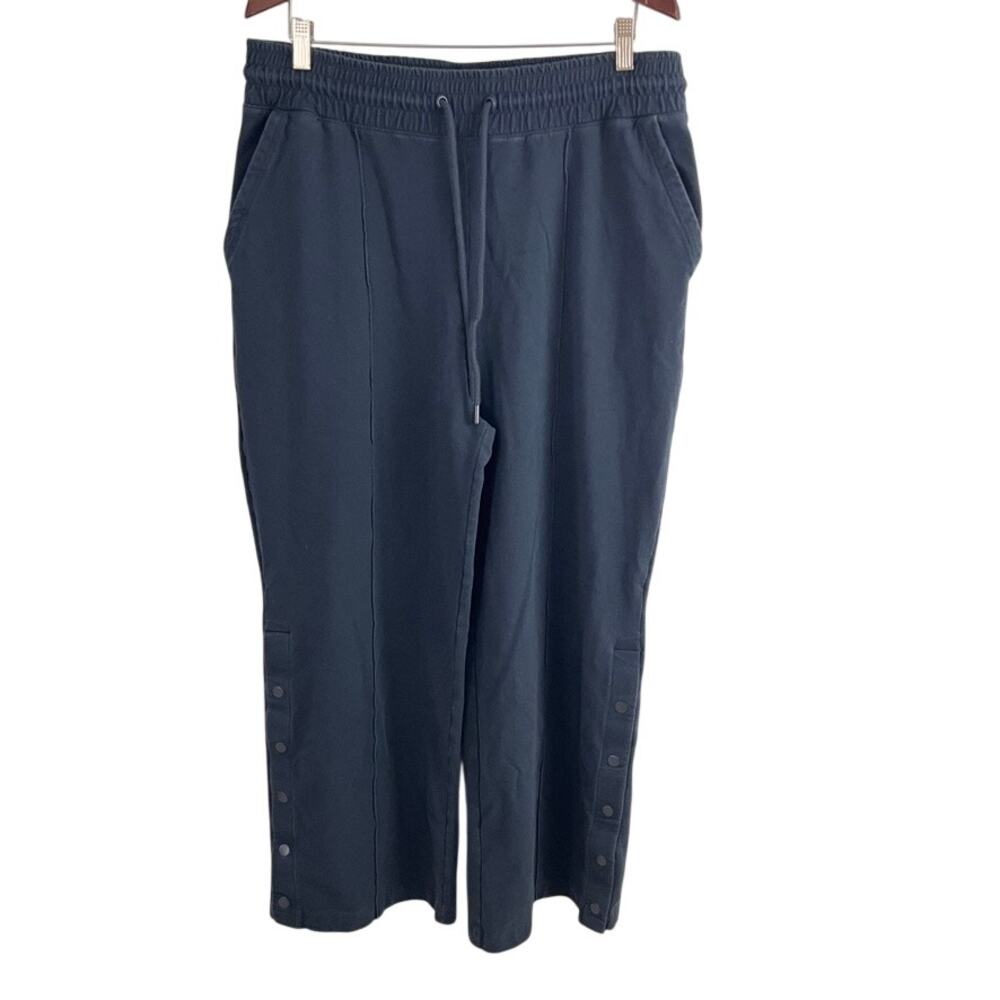 Daily Practice Wide Leg Athleisure Snap Leg Lounge Pants Navy Women Large